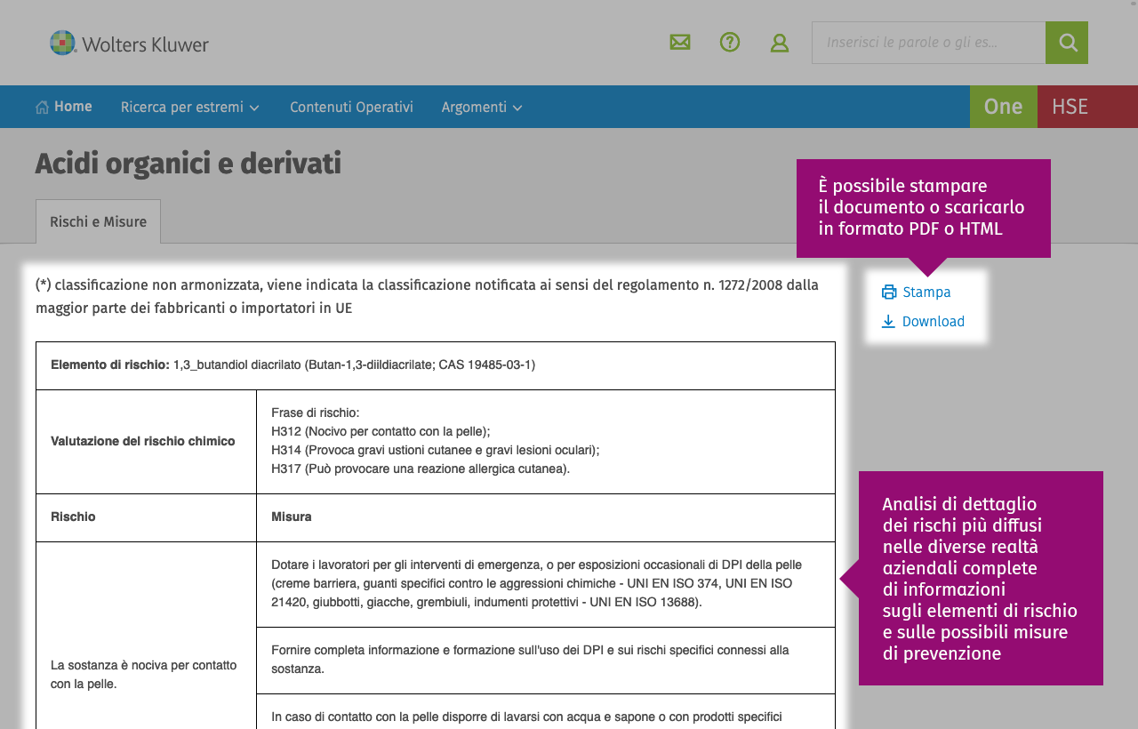 Contenuti operativi: Rischi e misure